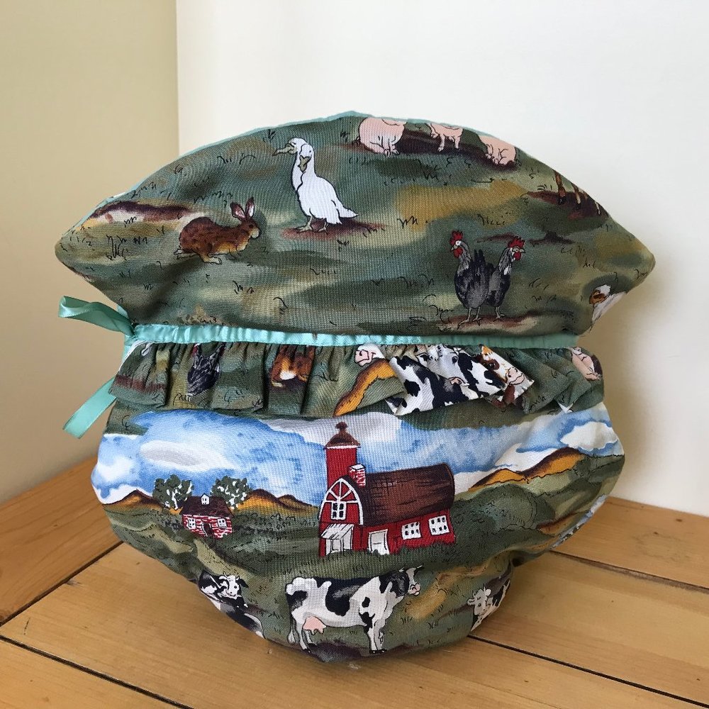 Farmyard Print Insulated Fabric Teapot Cozy with Potpourri Bottom by Aprons Etc